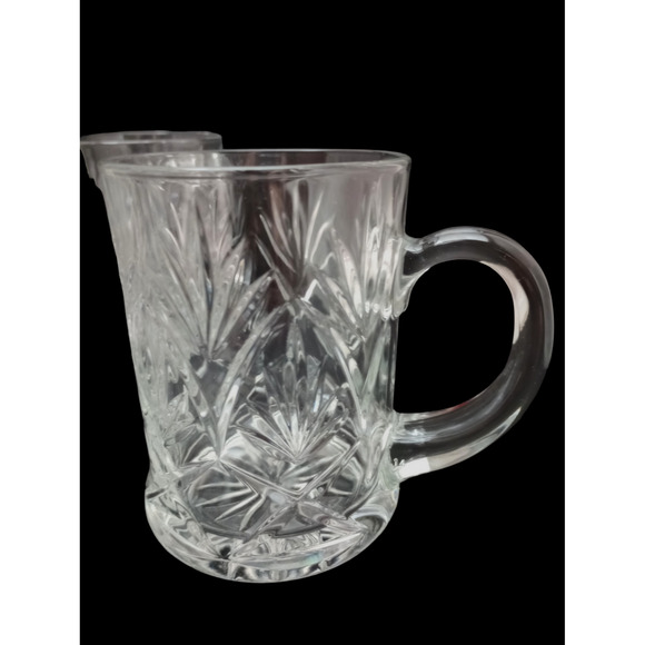 Vtg Paul Sebastian Inc Pressed Glass Mugs Set of 4 - Picture 3 of 4